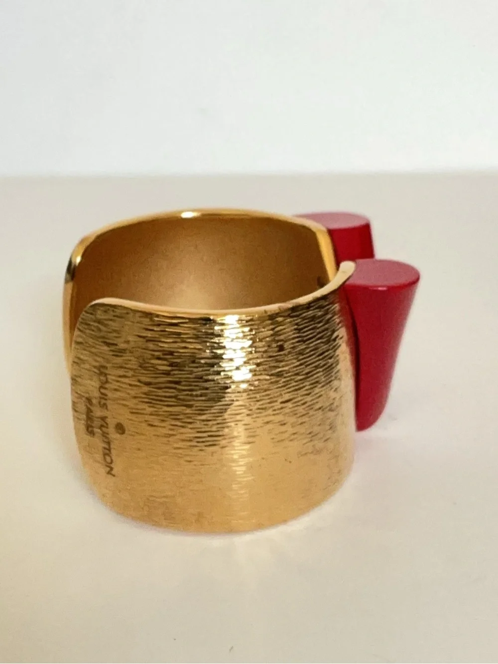 Louis Vuitton Essential V Colorama Cuff Bracelet Gold Tone Interchangeable Vs